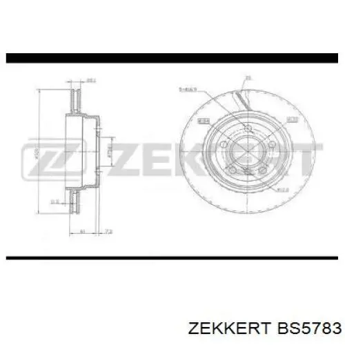 BS5783 Zekkert диск тормозной задний