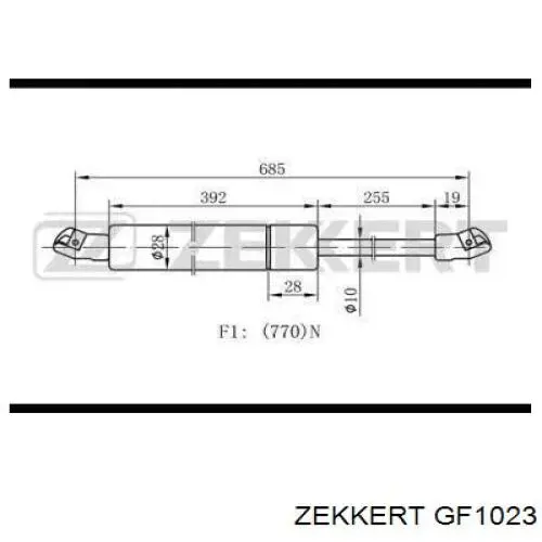 Амортизатор багажника GF1023 Zekkert