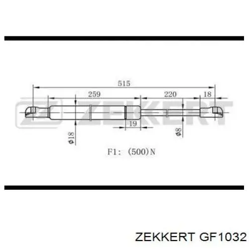 GF1032 Zekkert амортизатор багажника