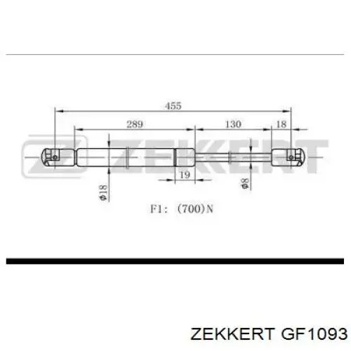 Амортизатор багажника GF1093 Zekkert