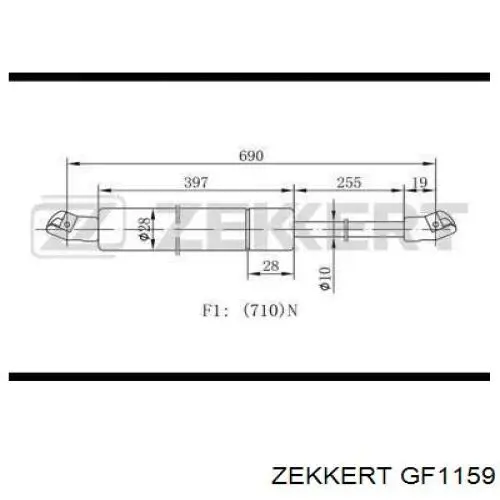 Амортизатор багажника GF1159 Zekkert