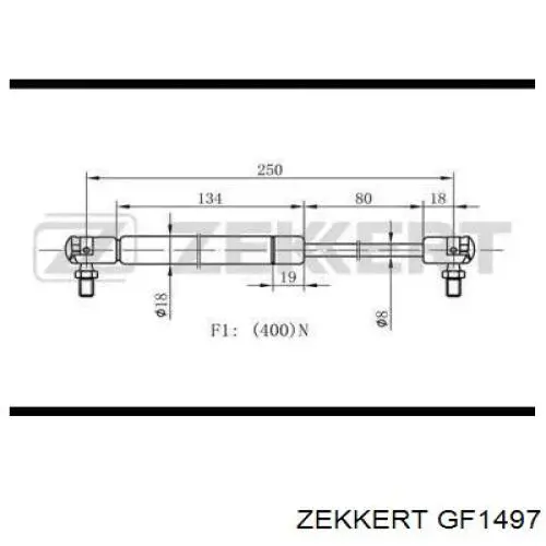 Амортизатор капота GF1497 Zekkert