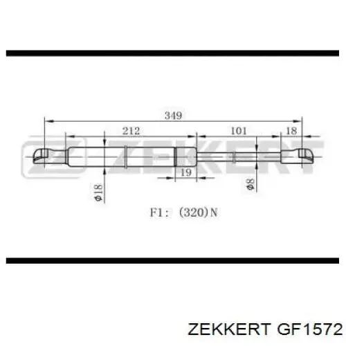 Амортизатор багажника GF1572 Zekkert