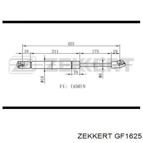 Амортизатор багажника GF1625 Zekkert