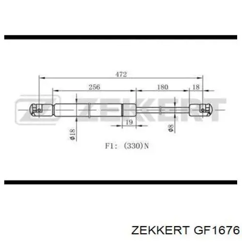 Амортизатор багажника GF1676 Zekkert