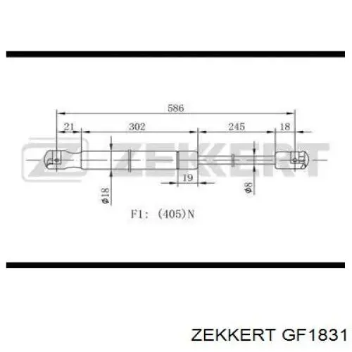 Амортизатор багажника GF1831 Zekkert