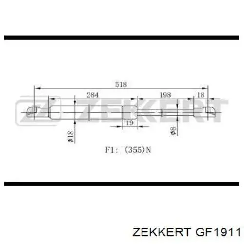 Амортизатор багажника GF1911 Zekkert