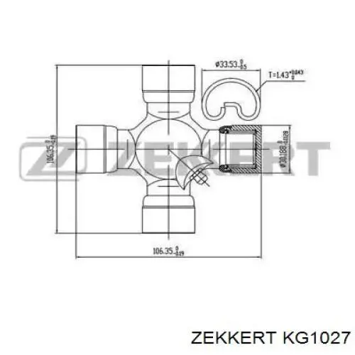 KG1027 Zekkert крестовина карданного вала заднего