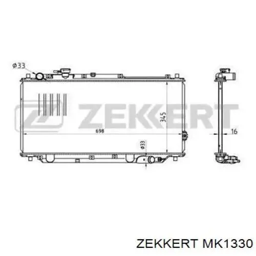 MK1330 Zekkert radiador de esfriamento de motor