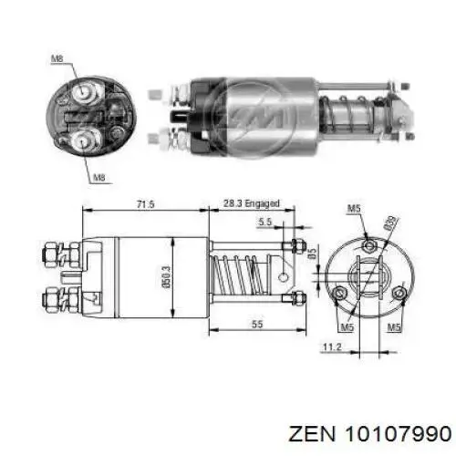 Купить 10107990 ZEN Бендикс стартера