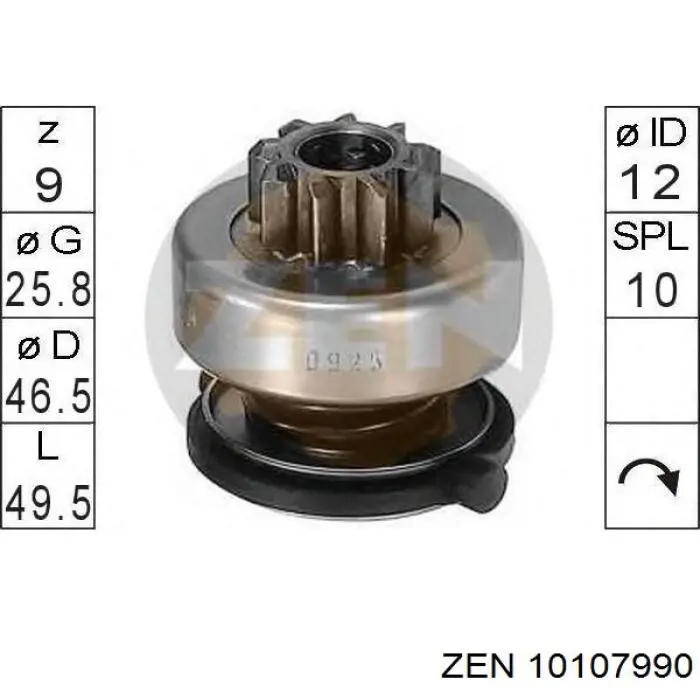 10107990 ZEN Привод стартера
