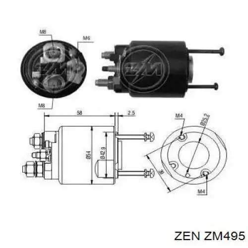 Стартер двигателя ZM495 ZEN