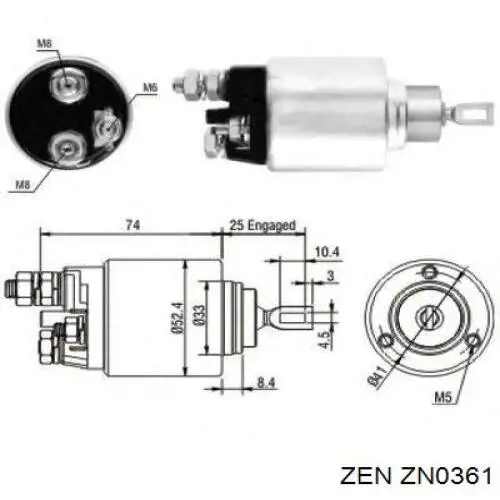 Купить ZN0361 ZEN Бендикс стартера