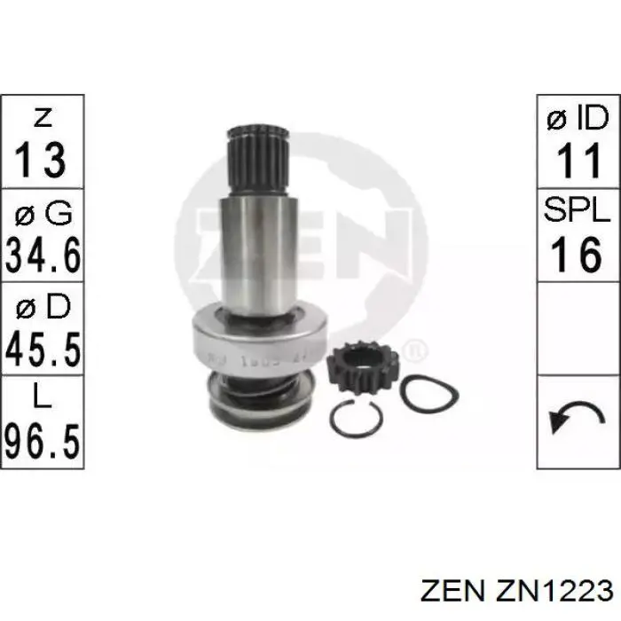 ZN1223 ZEN Привод стартера