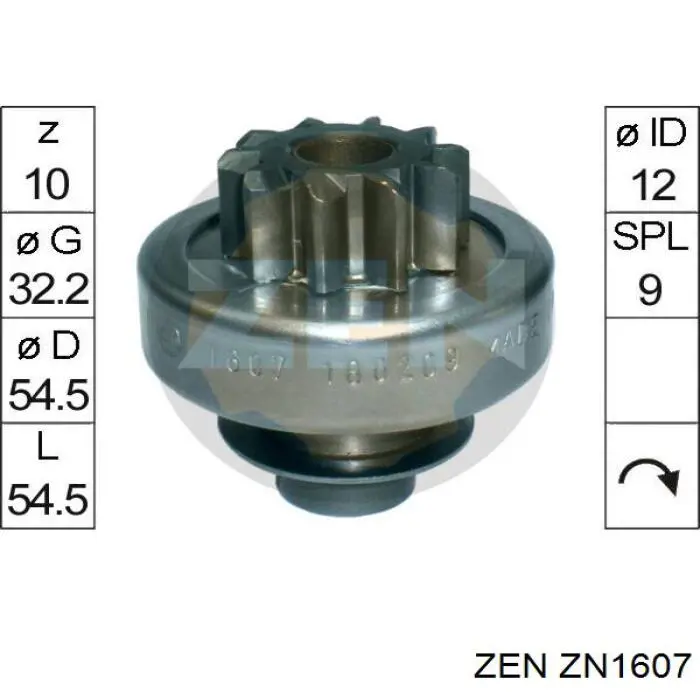 ZN1607 ZEN Привод стартера