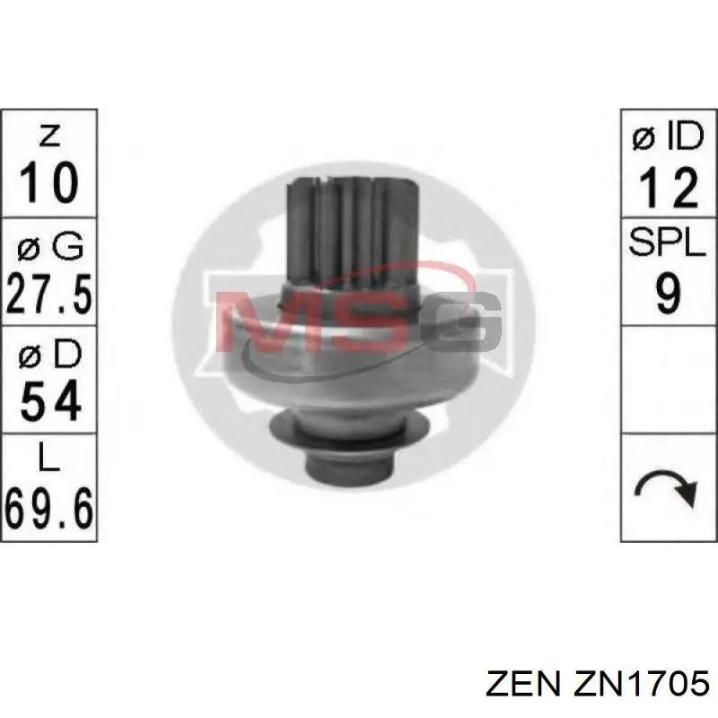 ZN1705 ZEN roda-livre do motor de arranco