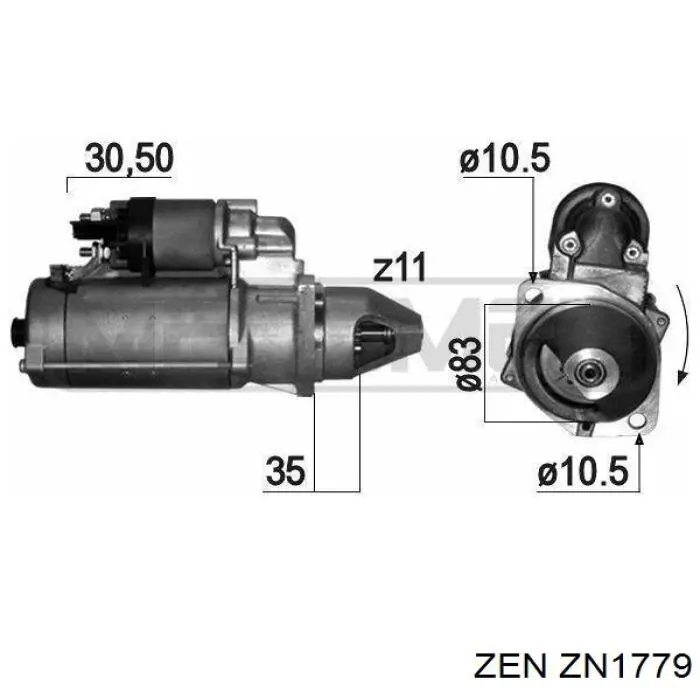 Стартер двигателя ZN1779 ZEN