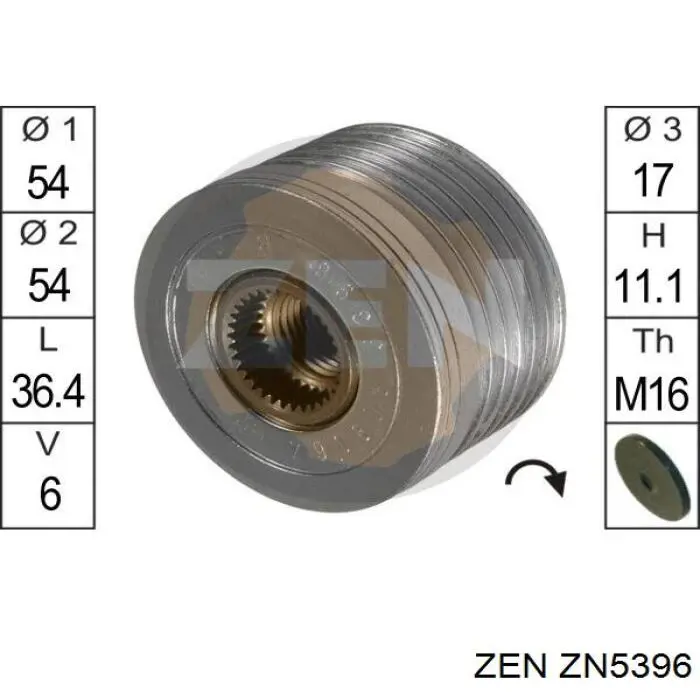 ZN5396 ZEN шкив генератора
