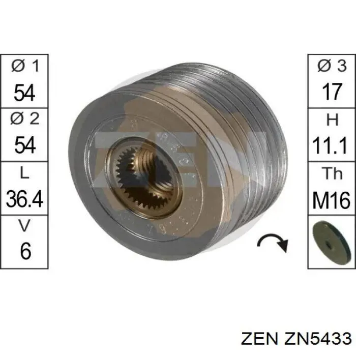 ZN5433 ZEN шкив генератора
