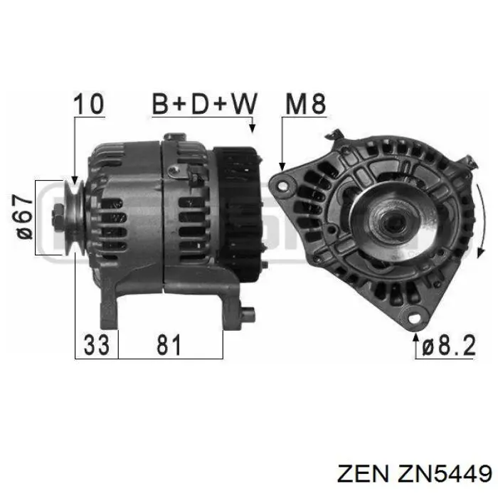 Купить ZN5449 ZEN Шкив ремня генератора