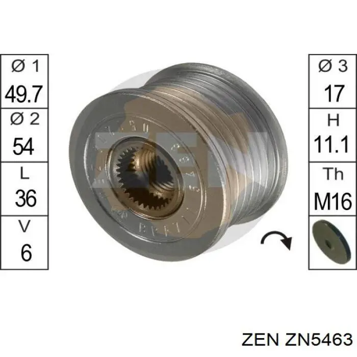 ZN5463 ZEN шкив генератора
