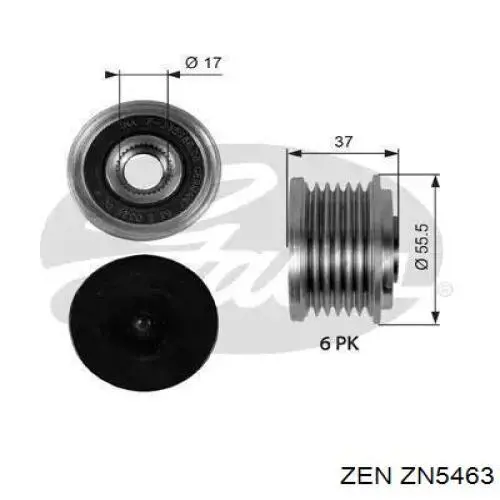 Шкив генератора ZN5463 ZEN