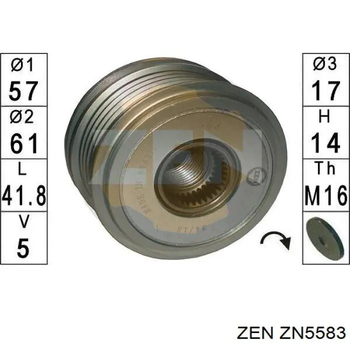 ZN5583 ZEN шкив генератора