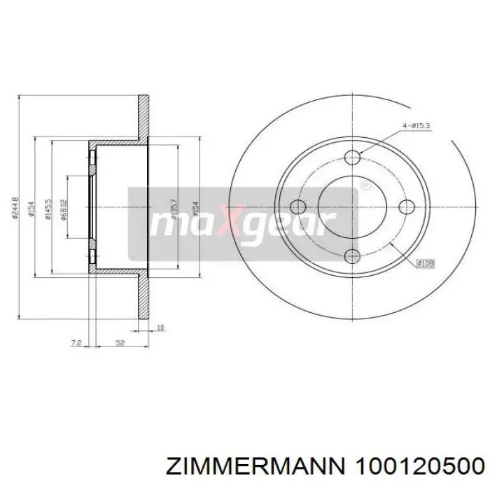 Тормозные диски 100120500 Zimmermann