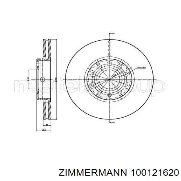 Купить 100121620 Zimmermann Ротор тормозной
