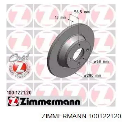 Передние тормозные диски 100122120 Zimmermann