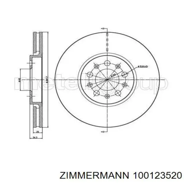 Купить 100123520 Zimmermann Ротор тормозной