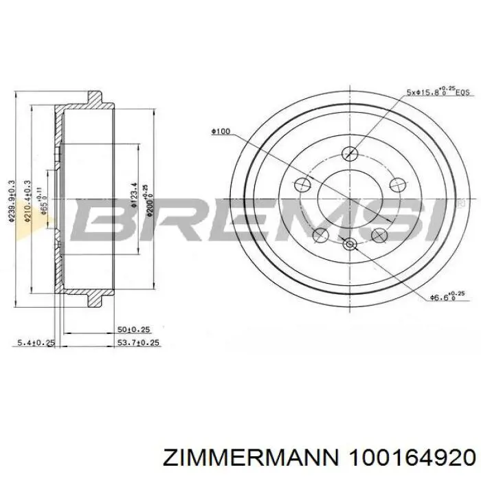 Задний барабан Zimmermann 100164920