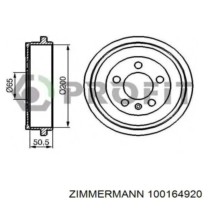 100164920 Zimmermann Тормозной барабан
