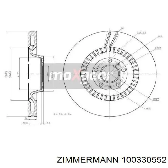 Купить 100330552 Zimmermann Ротор тормозной