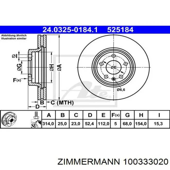 Купить 100333020 Zimmermann Ротор тормозной