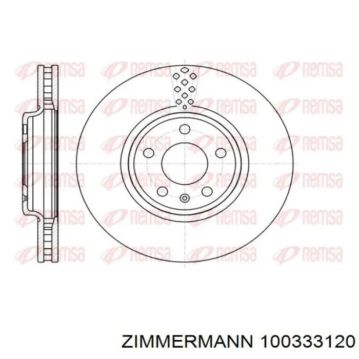 Передние тормозные диски 100333120 Zimmermann