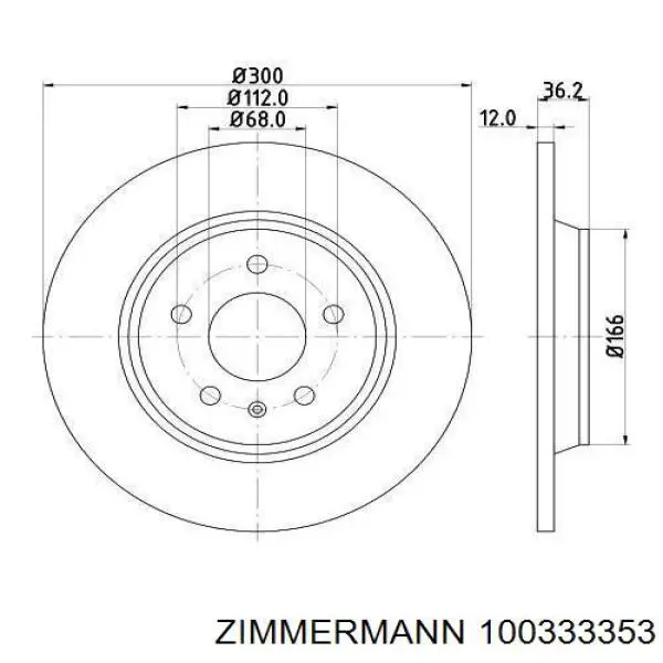 Тормозные диски 100333353 Zimmermann
