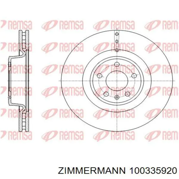 100335920 Zimmermann Диск тормозной передний