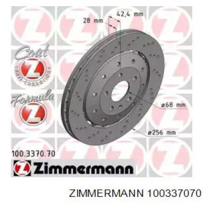 Задний тормозной диск Zimmermann 100337070 цена, от 423.48 USD