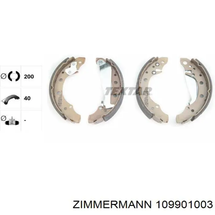 Купить 109901003 Zimmermann Задние барабанные тормозные колодки
