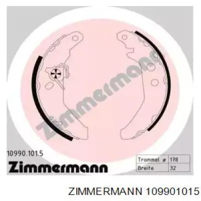 109901015 Zimmermann колодки тормозные задние барабанные