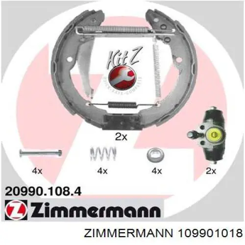 109901018 Zimmermann Барабанные тормозные колодки