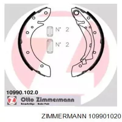 10990.102.0 Zimmermann колодки тормозные задние барабанные