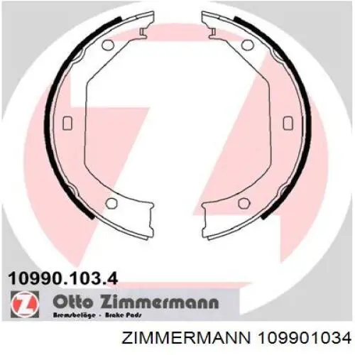 Колодки ручника (стояночного тормоза) Zimmermann 109901034