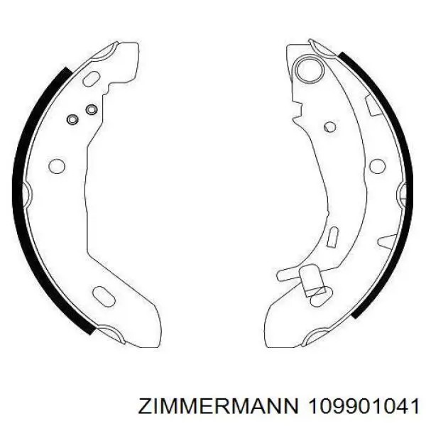 Купить 109901041 Zimmermann Задние барабанные тормозные колодки