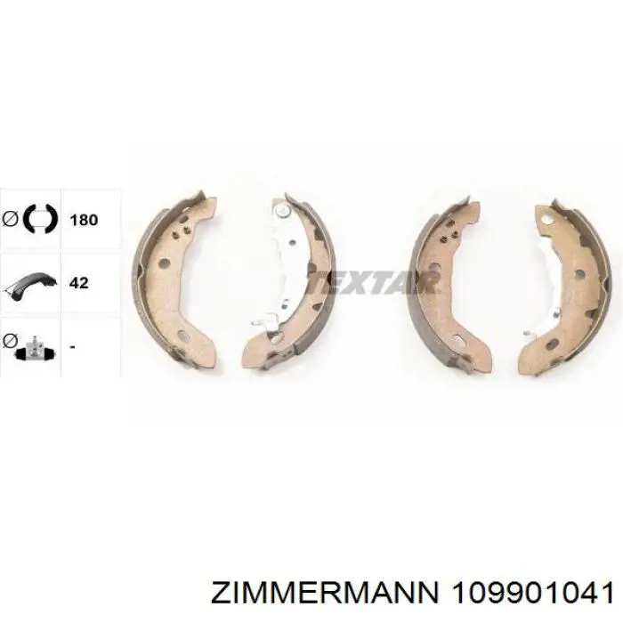Купить 109901041 Zimmermann Задние барабанные тормозные колодки