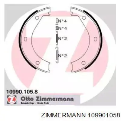 109901058 Zimmermann колодки ручника (стояночного тормоза)