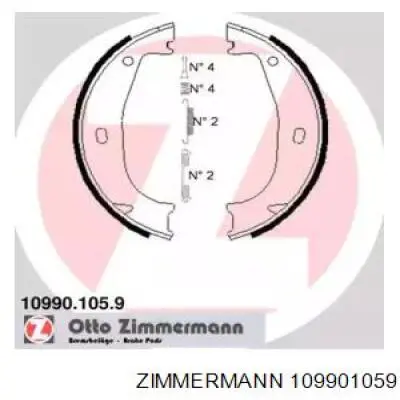 109901059 Zimmermann колодки ручника (стояночного тормоза)