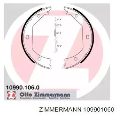 109901060 Zimmermann колодки ручника (стояночного тормоза)