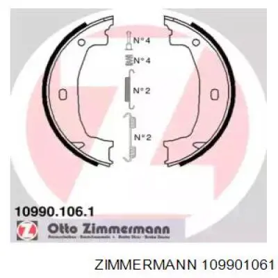 10990.106.1 Zimmermann колодки ручника (стояночного тормоза)